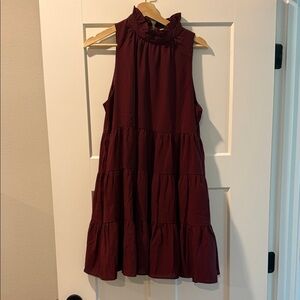 TCEC Deep Red Ruffle Dress